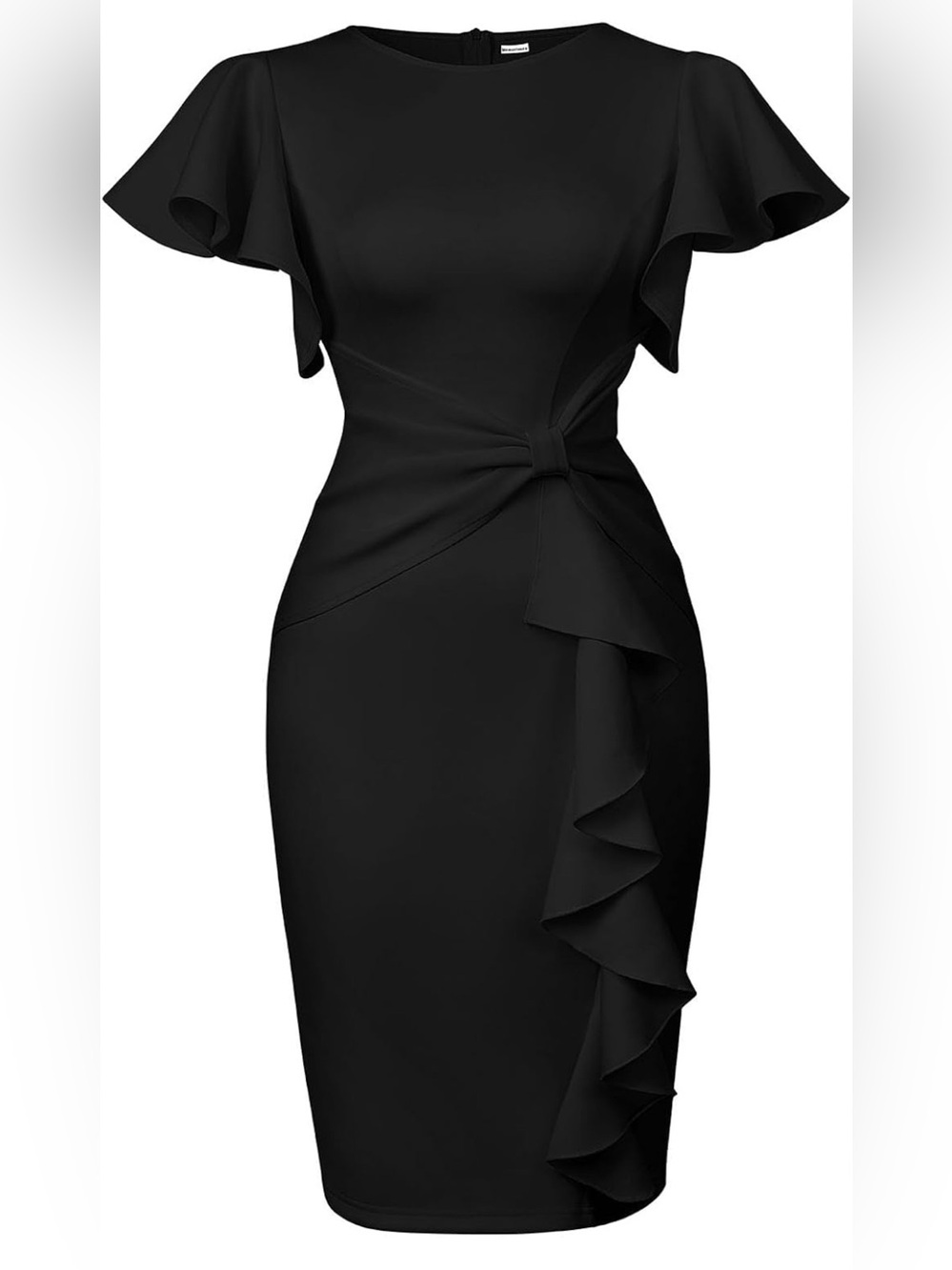 Memoriesea, Vintage Ruffle Peplum Cocktail Pencil Dress, Size Small NWT